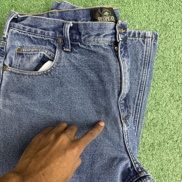 RedHead Flannel Lined Jeans Mens 36 X 30 Blue - Picture 8 of 8